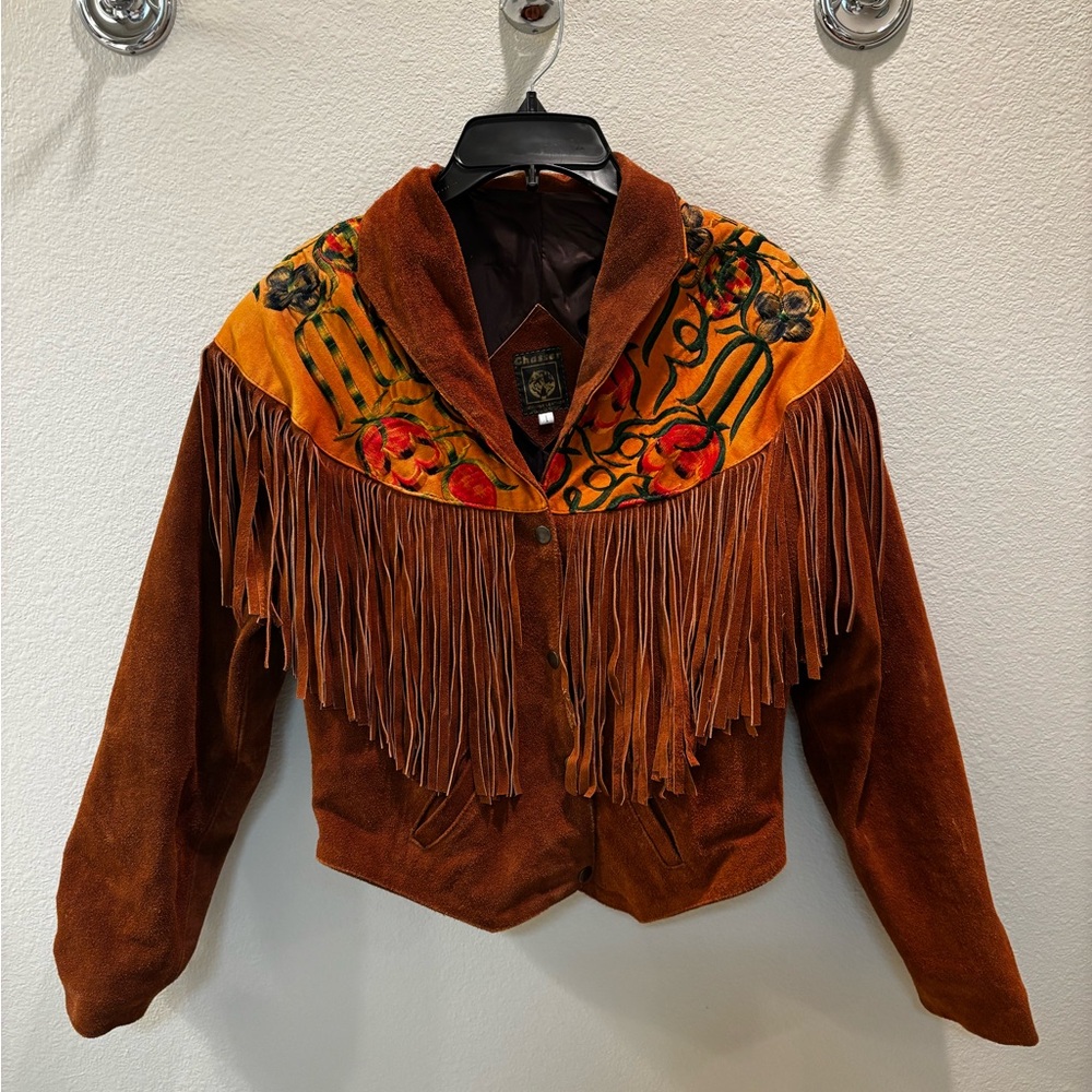 Vintage Chasser Fringe Leather Jacket